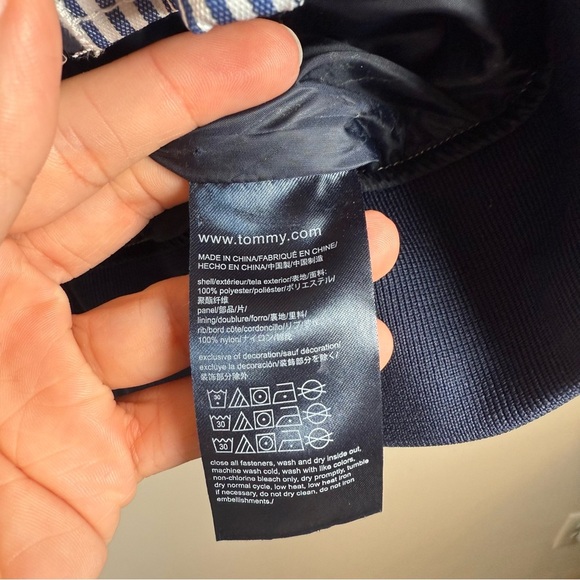 Tommy Hilfiger Men's Striped Windbreaker Full Zip Up Jacket Coat Size Medium - Picture 5 of 6